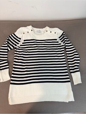 Seraphine Nautical Cotton Maternity & Nursing Sweater L